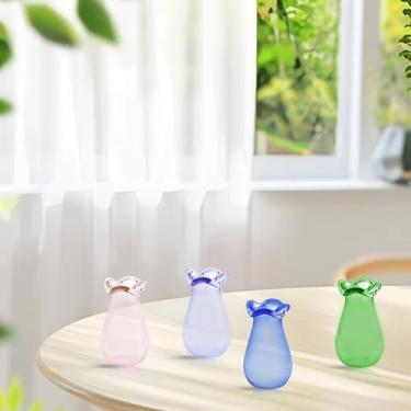 Imagem de 4 peças de suporte de mini vaso para bigodes, decoração de vaso de bigode, decoração de vasos pequenos, presentes memoriais, lembrança de cabelo, suprimentos de enfeite de paisagem micro