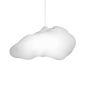 Imagem de Cotton Cloud Luminária Pendente em Polietileno, Branca, Design Nuvem, 25x50x27cm, Cabo 1.8m, Bivolt 110/220V, para LED até 10W