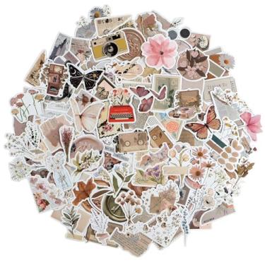 Imagem de Seorsok 120 peças de adesivos estéticos vintage, decalques incompletos estilo jornal, adesivos para laptop, leitores de e-books, garrafas de água, acessórios de adesivos IPAD presentes para