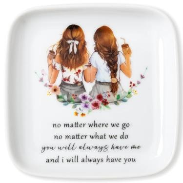 Imagem de Crisky Presentes de amizade para mulheres, melhores amigas, presentes de aniversário para mulheres, anel de bugiganga, bandeja de joias para amigas, irmãs, amigas, ideias de presente de formatura de