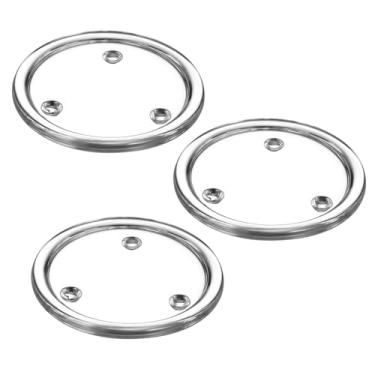 Imagem de iplusmile 3 peças de placas redondas de vidro para suportes de pilares, bandejas de vela portáteis para casamentos, festas, decoração de casa, centros de mesa