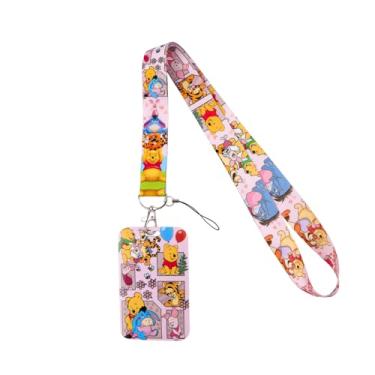 Imagem de Cordão de urso burro fofo de desenho animado engraçado, cordão de suporte de crachá de desenho animado para cartão, viagem (amarelo)