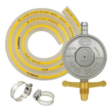 Imagem de Registro Regulador De Gás Fogão Com Mangueira 2 Metro Grande