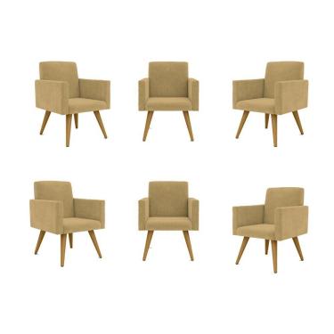 Imagem de Kit 06 Poltronas Sala, Quarto, Escritorio capuccino