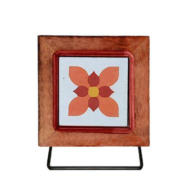 Imagem de Porta Toalha De Rosto Para Banheiro Rustico Artesanal Com Ladrilho Hidráulico Ladrilho J2