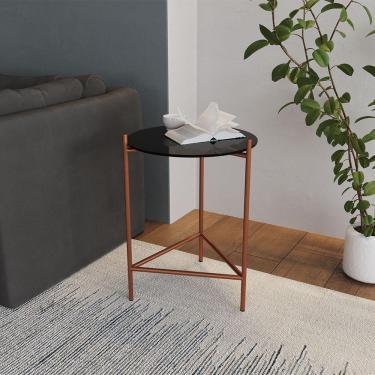 Imagem de Mesa Lateral Industrial Marbella Cobre Com Preto - Preto