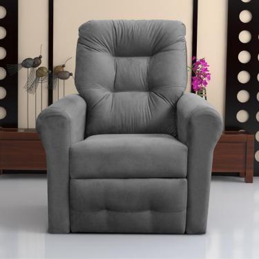 Imagem de Poltrona Para Descanso Reclinável Lima Suede Cinza