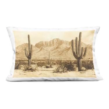 Imagem de Stupell Industries Desert Landscape Vintage Sepia Almofada decorativa impressa, Design por Petal Prints Design