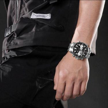 Imagem de Relógio Analógico Masculino Impermeável Pulseira De Aço Inoxidável Digital Prata