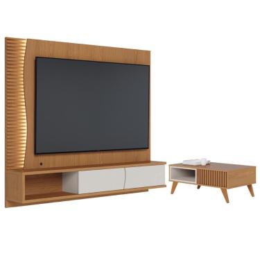 Imagem de Mesa Com Home Para Tv Reno Freijo Off White Matte