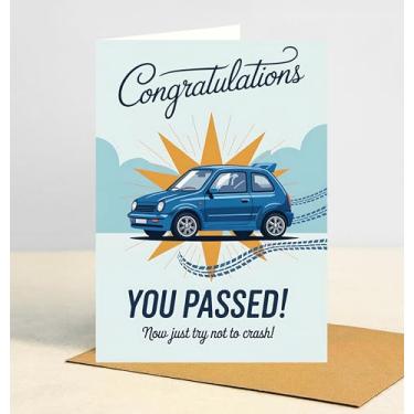 Imagem de CooMood88 Congratulations You Passed Now Just Try Not To Crash Card, cartão engraçado de teste de direção para novos motoristas, amigos ou adolescentes, maneira bem-humorada de comemorar a aprovação