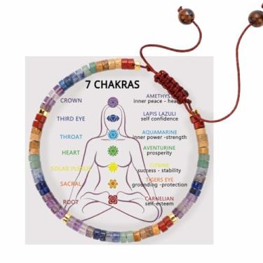Imagem de Pulseiras de chacra para mulheres, pulseira de pedras curativas, pulseira de contas, ioga, equilíbrio, energia, óleo essencial, alívio da ansiedade, joias, presentes modernos, Medium, Latão, Sem Pedra