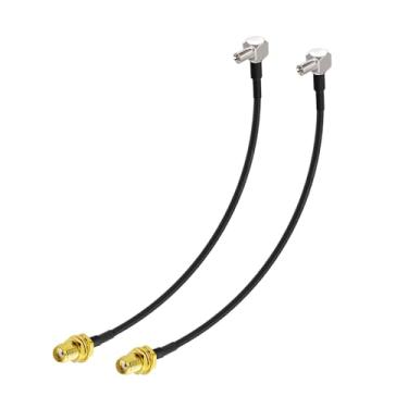 Imagem de SZSAUTO Cabo adaptador de antena 4G LTE 15 cm 15.2 cm (pacote com 2) SMA fêmea para TS9 cabo de ângulo reto compatível com hotspot móvel 4G LTE roteador MiFi modem de banda larga celular modem USB
