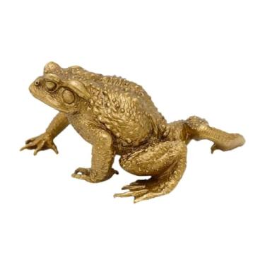 Imagem de Kuntesetty Sapo Chá Animal de Estimação Feng Shui Ornamento Latão Artesanato Riqueza Painel Estátua Amantes do Chá Presentes