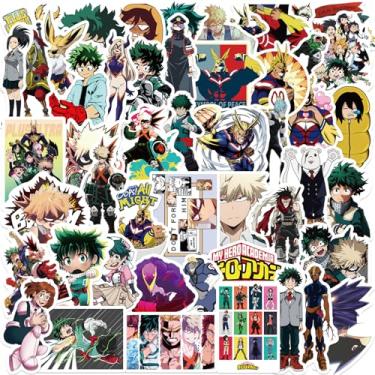 Imagem de 50 peças de adesivos My Hero Cartoon Anime Academy pacote misto, adesivos de anime para crianças adolescentes adesivos à prova d'água para garrafa de água, laptop, bagagem, capacete, skate, guitarra