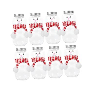 Imagem de Bothyi Conjunto de 8 Garrafas de Natalinas, Jarra de Boneco de Neve, Garrafas de Água de 500ml, Recipientes para Doces, Sucos e Bebidas Lácteas, Vermelho Branco