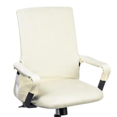 Imagem de PATIKIL Capa para cadeira de escritório, 99 cm, capa para cadeira de mesa extensível, universal, capa para assento de computador, capa para apoio de braço, zíper para cadeiras de escritório, assento