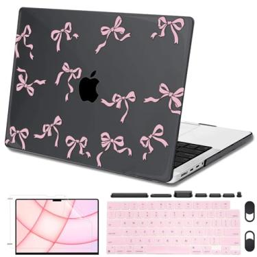 Imagem de Seanai Compatível com capa M5 MacBook Pro 35.6 cm 2025 2024 2023 2022 2021 A3434 M4 A3112 A3401 A3185 M3 A2918 A2992 M2 A2779 M1 A2 A2779 M1 2442 Com Touch ID, capa de teclado rígido de plástico, laço