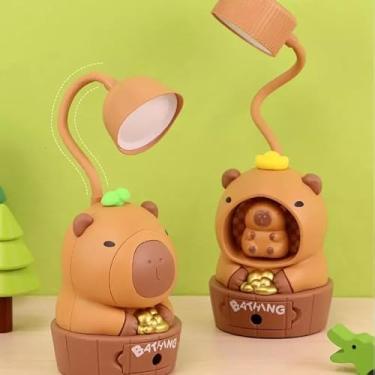 Imagem de BATYANG Luminária LED de Mesa Infantil, Design Urso com Apontador de Lápis USB, Luz Noturna Ajustável, Decorativa para Quarto e Escritório