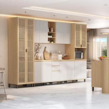 Imagem de Armario Aereo Cozinha Mdf Carvalho 2 Portas 120X80X32Cm - Luciane