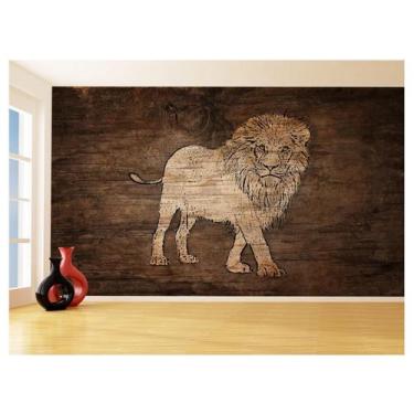 Imagem de Papel De Parede Animais Pop Art Leão Rei Selva 3,5M Pxa55 - Você Decor