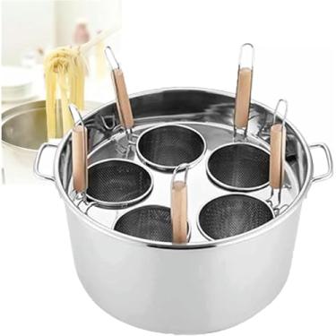 Imagem de Conjunto de panelas de macarrão comercial, panela de macarrão multifuncional com divisória e coador, panela de aço inoxidável para cozinha doméstica, restaurante, panela comercial