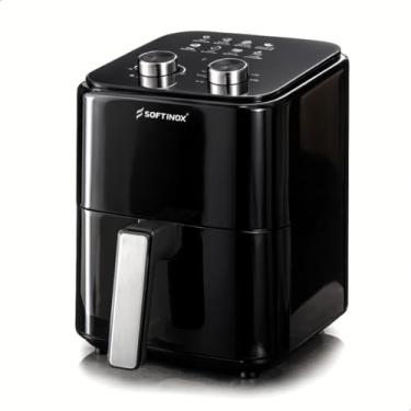 Imagem de Fritadeira Elétrica Sem Óleo Air Fryer Inox Antiaderente SOFTINOX + 50 Formas de Papel Descartáveis — 4,2 Litros, 127V, Preto, 1300W
