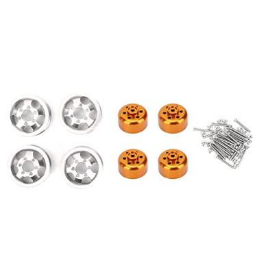 Imagem de Ainoli 4 unidades RC Controle Remoto cubo de roda de carro com peças de adaptador curto adequadas para WPL 1/16 (Prata)