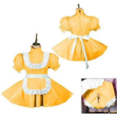 Imagem de Vestidos de empregada plus size estilo Sissy Dress Locable Sweet Dress Costume, amarelo, GG