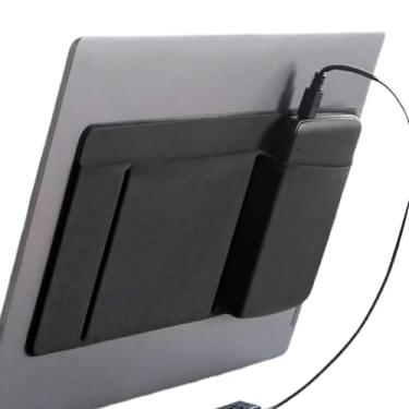 Imagem de Suporte para mouse para laptop | Organizador adesivo para mouse para laptop | 3 bolsos acessórios eletrônicos estojo organizador para mulheres, professoras, estudantes universitários, adolescentes e