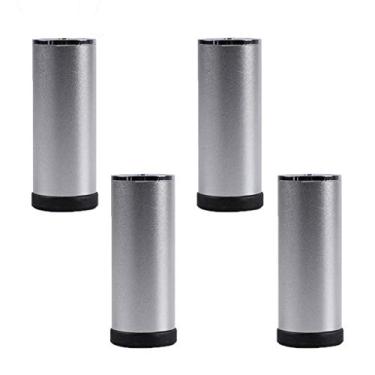 Imagem de Pernas de móveis Pernas de mesa de metal adiustável Pés de móveis de liga de alumínio redondos de substituição para móveis Pernas de sofá Pernas de mesa Pernas de armários de cama 4 peças (prata) (18