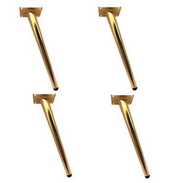 Imagem de 4 Peças Pernas de Móveis Cone Oblíquo Pés de Metal Suporte Pés de Armário Pés de Mesa Pernas de Sofá, Material Grosso, Ouro (25 cm)
