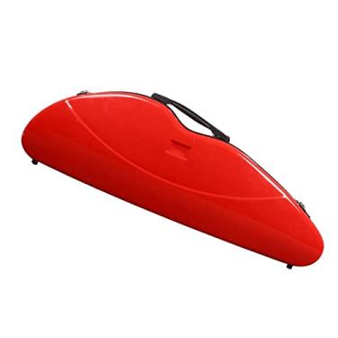Imagem de Estojo De Violino Vermelho Tamanho 4/4 Em Fibra De Carbono Forte E Leve Com Higrômetro De Trava De Combinação Tamanho Completo Estojo de Violino