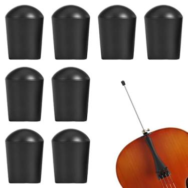 Imagem de 8 peças de ponta de borracha para violoncelo, borracha preta escura para violoncelo, protetores de tampa de instrumento de corda antiderrapante, rolha de violoncelo, acessórios de instrumento de