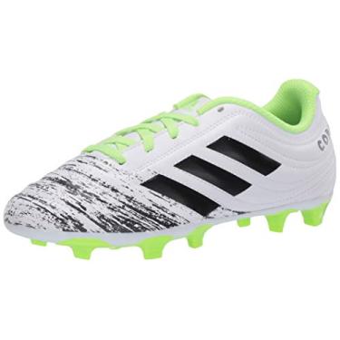 Imagem de Tênis de futebol masculino Adidas Copa 20,4 Fg J, Ftwr White/Core Black/Signal Green, 6 Little Kid