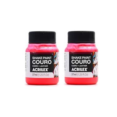 Imagem de Kit 2 Tintas Couro Acrilex Shake Paint 103 Vermelho 37ml – Alta Aderência, Durabilidade, Acabamento Uniforme para Personalização de Tênis, Sapatos, Bolsas e Acessórios