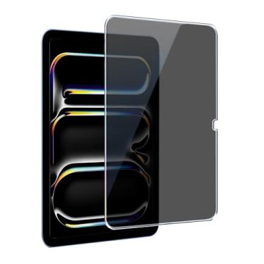 Imagem de Juvraixo Protetor de tela de privacidade para iPad Pro 11 polegadas M5/M4 (2025/2024) 9H vidro temperado [ID facial e compatível com Apple Pencil] compatível com capa HD transparente