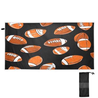 Imagem de Blueangle Toalha de praia retrô de rugby - Toalhas de viagem compactas e leves - Toalha de secagem rápida super absorvente para natação, acampamento e férias (330)