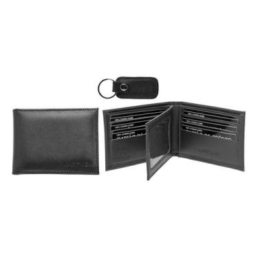 Imagem de Carteiras Masculina Couro com porta cartões cédulas cnh chaveiro - kar