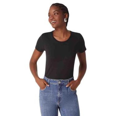 Imagem de Blusa Básica Hering Feminina Manga Curta Preta-Feminino