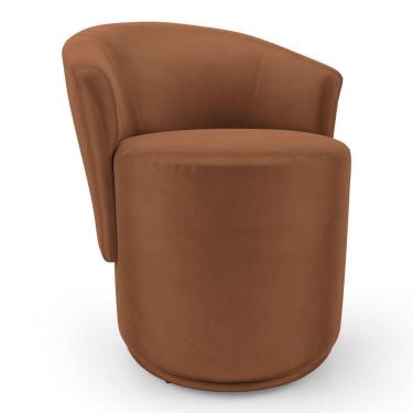 Imagem de Poltrona Orgânica Living Mavi Fixa Veludo Terracota - Desk Design