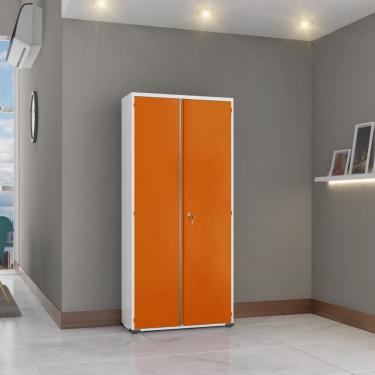 Imagem de Armário Aço Escritório Fechadura 3 Prateleiras EA302 Laranja
