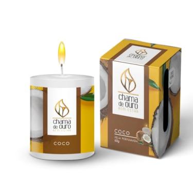 Imagem de Vela 60g perfumada COCO Chama de Ouro.
