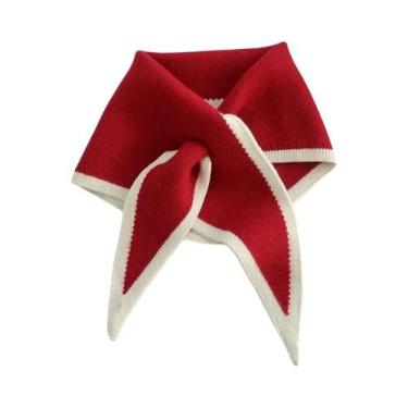 Imagem de Cachecol De Tricô Quente De Outono Para Mulheres Com Gola Falsa Destac