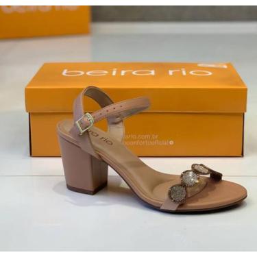 Imagem de Sandália Feminina Salto Bloco Beira Rio 8280.690, 36, Bege