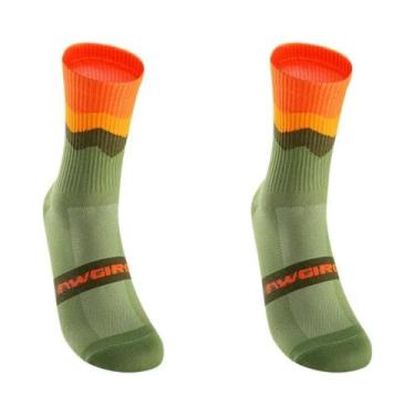 Imagem de Meias De Ciclismo Unissex Respiráveis De Compressão 2 Pares Profission