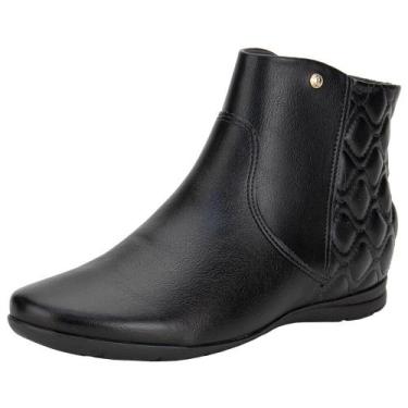 Imagem de Bota feminina cano baixo comfortflex 2491301, Preto, 36