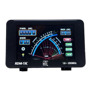 Imagem de HTL RDM-1K Medidor de energia digital SWR com agulha cruzada, 1,8–200 MHz, potência contínua de 1 kW, tela sensível ao toque colorida, feito em Taiwan