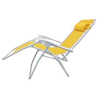 Imagem de Cadeira de acampamento dobrável durável gravidade zero cadeira de praia dobrável cadeira reclinável ajustável com almofadas de encosto de cabeça ergonomia apoio para os pés antiderrapante