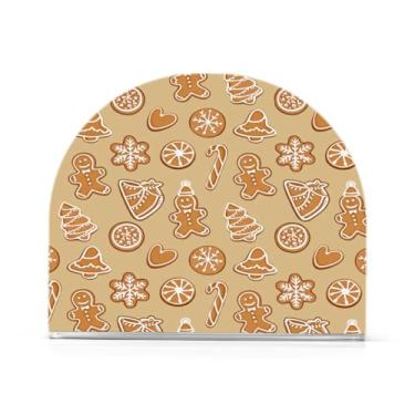 Imagem de Qilmy Porta-guardanapos de acrílico para pão de gengibre e doces de Natal, porta-guardanapos para mesas cozinha restaurante decoração de casa, suporte decorativo moderno para guardanapos de coquetel